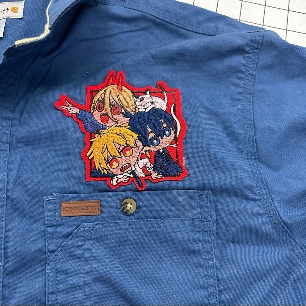 Carhartt Work shirt x Chainsaw Man  sz large button shirt A46 - Picture 5 of 6